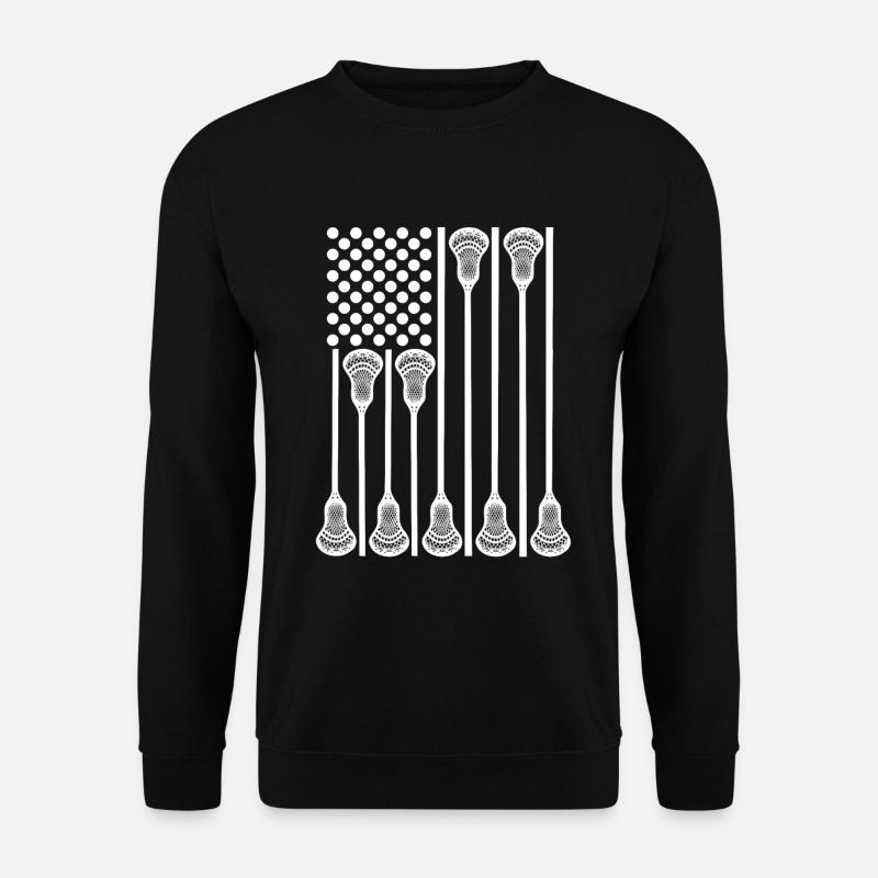 Patriotischer US Lacrosse Spieler - Unisex Pullover - Schwarz