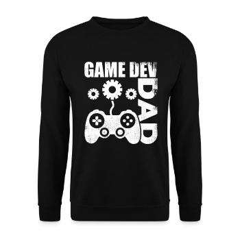 Game Developer Dad - Unisex Sweatshirt - black - Front - Alina (178cm) & Michal (187cm)