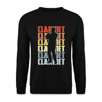 Clarinette vintage - Sweat-shirt Unisexe - noir - Devant - Alina (178cm) & Michal (187cm)