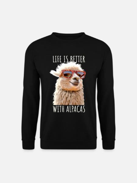 La vie des alpagas est meilleure avec les alpagas Lama Alpagas - Sweat-shirt Unisexe - noir
