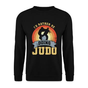 Vintage Judo Spruch - Unisex Pullover - Schwarz - Vorne - Alina (178cm) & Michal (187cm)
