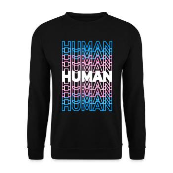 Transgenre humain - Sweat-shirt Unisexe - noir - Devant - Alina (178cm) & Michal (187cm)