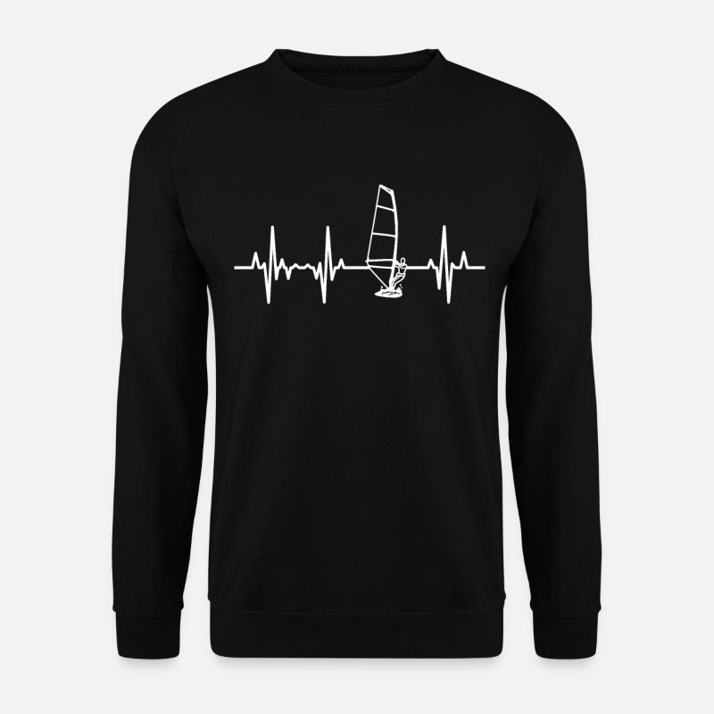 Windsurfer Herzschlag EKG - Unisex Pullover - Schwarz