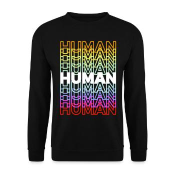 Human Pride LGBT - Unisex Pullover - Schwarz - Vorne - Alina (178cm) & Michal (187cm)