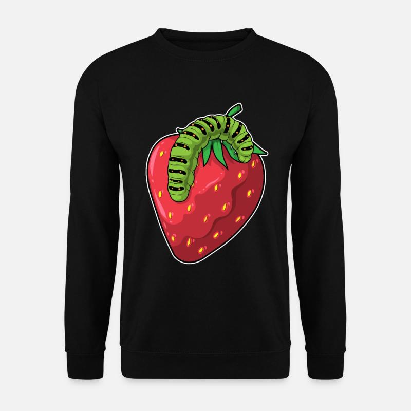Raupe Erdbeere - Unisex Pullover - Schwarz