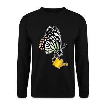 Arrosoir à papillons - Sweat-shirt Unisexe - noir - Devant - Alina (178cm) & Michal (187cm)