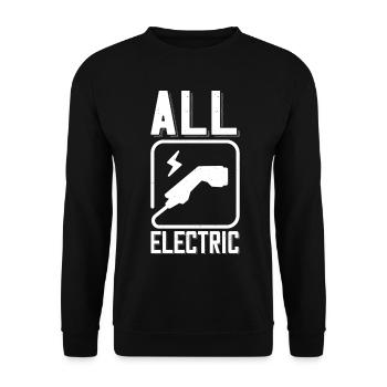 All Electric Supercharge - for electric car fans - Unisex Sweatshirt - black - Front - Alina (178cm) & Michal (187cm)