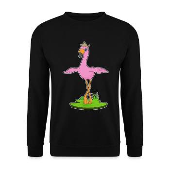 Couronne de flamant rose - Sweat-shirt Unisexe - noir - Devant - Alina (178cm) & Michal (187cm)