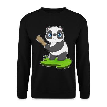 Panda Baseball Baseball Bats - Unisex Sweatshirt - black - Front - Alina (178cm) & Michal (187cm)