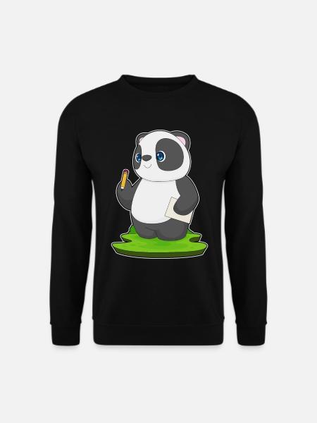 Panda Schüler Bleistift Schule - Unisex Pullover - Schwarz