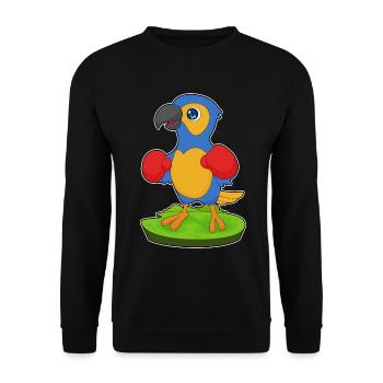 Parrot Boxer Boxing Gloves Boxing - Unisex Sweatshirt - black - Front - Alina (178cm) & Michal (187cm)