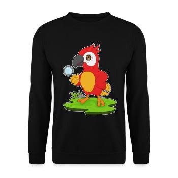Perroquet Détective Loupe - Sweat-shirt Unisexe - noir - Devant - Alina (178cm) & Michal (187cm)