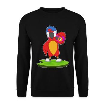 Parrot Ghetto Blaster Music - Unisex Sweatshirt - black - Front - Alina (178cm) & Michal (187cm)