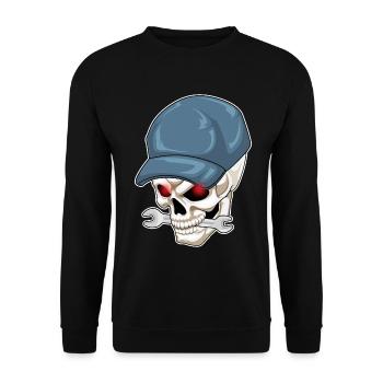 Atelier de Clé Mécanique du Crâne - Sweat-shirt Unisexe - noir - Devant - Alina (178cm) & Michal (187cm)