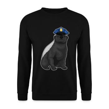 Badger Policeman Police Cap Police - Sweat-shirt Unisexe - noir - Devant - Alina (178cm) & Michal (187cm)
