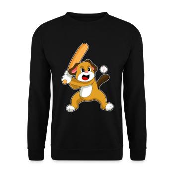 Chien Baseball Battes - Sweat-shirt Unisexe - noir - Devant - Alina (178cm) & Michal (187cm)