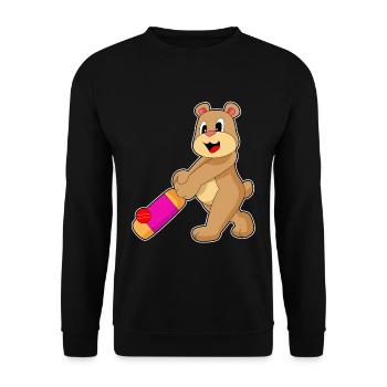Bear Cricket Cricket Bats - Unisex Sweatshirt - black - Front - Alina (178cm) & Michal (187cm)