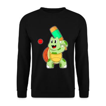 Turtle Cricket Cricket Bats - Unisex Sweatshirt - black - Front - Alina (178cm) & Michal (187cm)