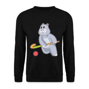 Hippopotamus Hockey sur gazon Stick - Sweat-shirt Unisexe - noir - Devant - Alina (178cm) & Michal (187cm)