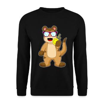Meerkat Gold Coin - Unisex Sweatshirt - black - Front - Alina (178cm) & Michal (187cm)