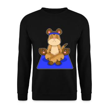 Meerkat Yoga Fitness Meditation - Unisex Sweatshirt - black - Front - Alina (178cm) & Michal (187cm)