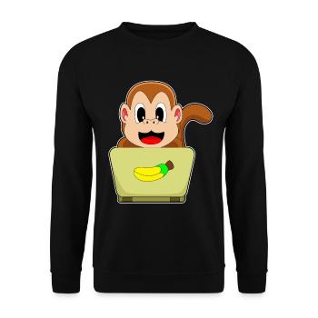 Affe Laptop - Unisex Pullover - Schwarz - Vorne - Alina (178cm) & Michal (187cm)