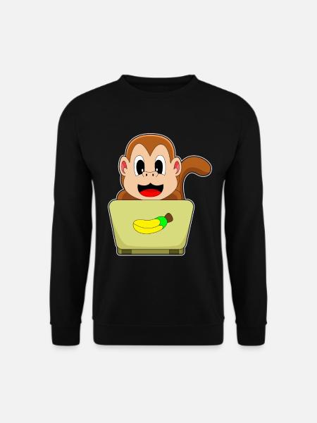 Monkey Laptop - Unisex Sweatshirt - black