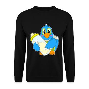 Parrot Baby Lait Baby - Sweat-shirt Unisexe - noir - Devant - Alina (178cm) & Michal (187cm)