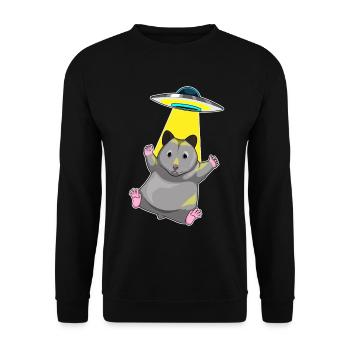 Hamster Spaceship Space - Sweat-shirt Unisexe - noir - Devant - Alina (178cm) & Michal (187cm)
