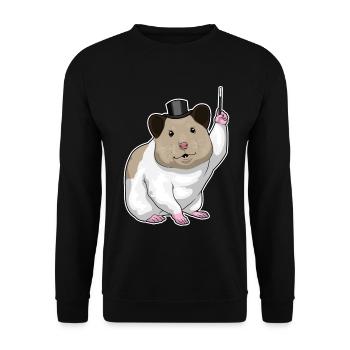 Hamster Wizard Wand - Unisex Sweatshirt - black - Front - Alina (178cm) & Michal (187cm)