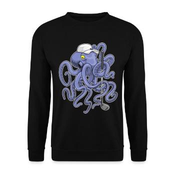 Krake Golf Golfschläger - Unisex Pullover - Schwarz - Vorne - Alina (178cm) & Michal (187cm)
