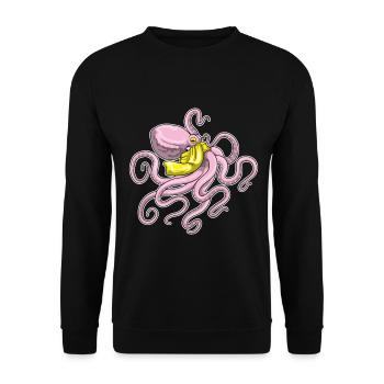 Echarpe de pieuvre - Sweat-shirt Unisexe - noir - Devant - Alina (178cm) & Michal (187cm)