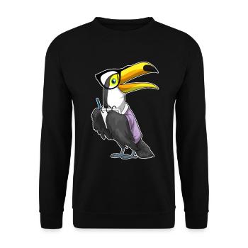Bureau des lunettes de secrétaire du toucan - Sweat-shirt Unisexe - noir - Devant - Alina (178cm) & Michal (187cm)