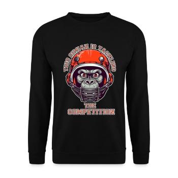 self-confident monkey accepts the challenge - Unisex Sweatshirt - black - Front - Alina (178cm) & Michal (187cm)