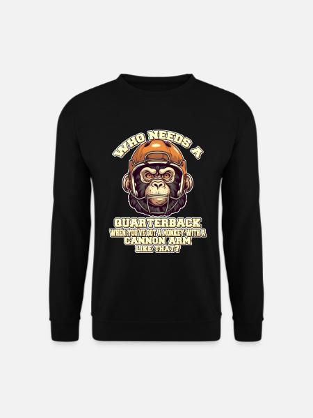 Motivating Quaterback Monkey - Unisex Sweatshirt - black