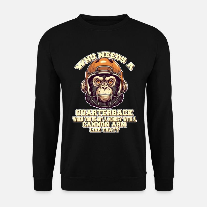 Motivierender Quaterback Affe - Unisex Pullover - Schwarz