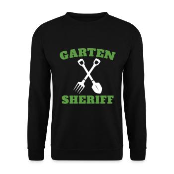 Gärtner Hobbygärtner Landschaftsbau Garten Sheriff - Unisex Pullover - Schwarz - Vorne - Alina (178cm) & Michal (187cm)