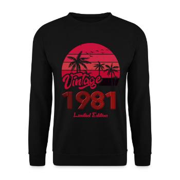 Vintage Year 1981 Limited Edition Red - Unisex Sweatshirt - black - Front - Alina (178cm) & Michal (187cm)