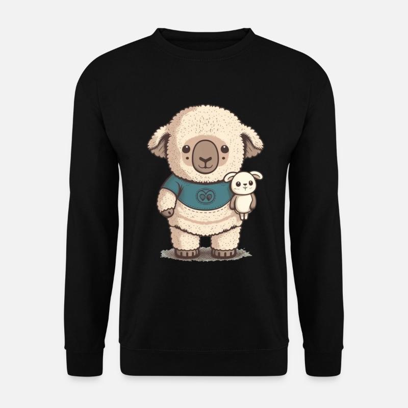 Mouton endormi avec peluche - Sweat-shirt Unisexe - noir