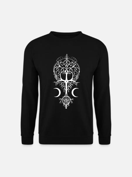 Pagan Symbol Magischer Baum Wicca Okkult Mond - Unisex Pullover - Schwarz