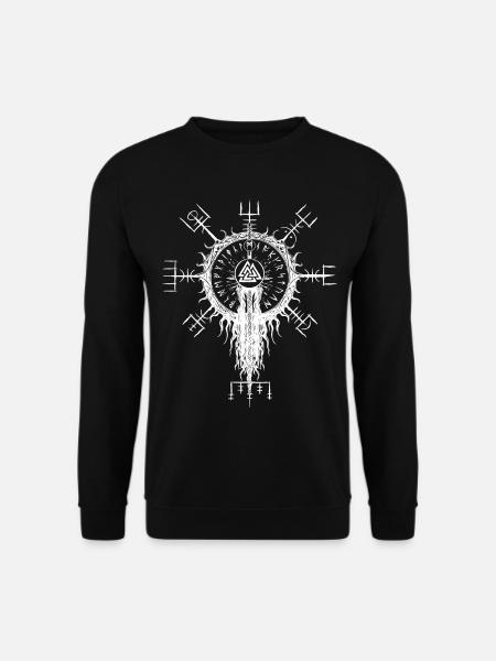 Vegvisir Wikinger Runen Kompass Wotansknoten - Unisex Pullover - Schwarz