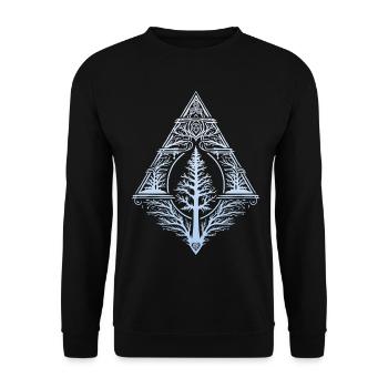Arbre Païen Sapin Teutonique Symbole Triskele Occulte - Sweat-shirt Unisexe - noir - Devant - Alina (178cm) & Michal (187cm)