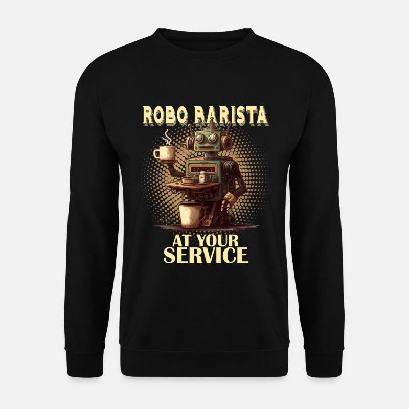 Robobarista Kaffee kochender Roboter - Unisex Pullover - Schwarz