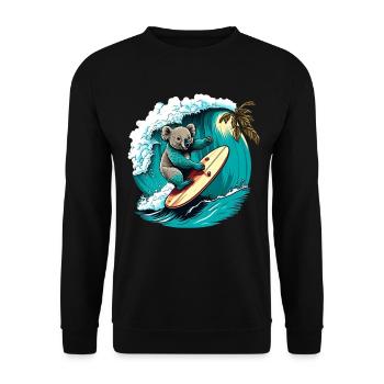 Koala has fun surfing - Unisex Sweatshirt - black - Front - Alina (178cm) & Michal (187cm)