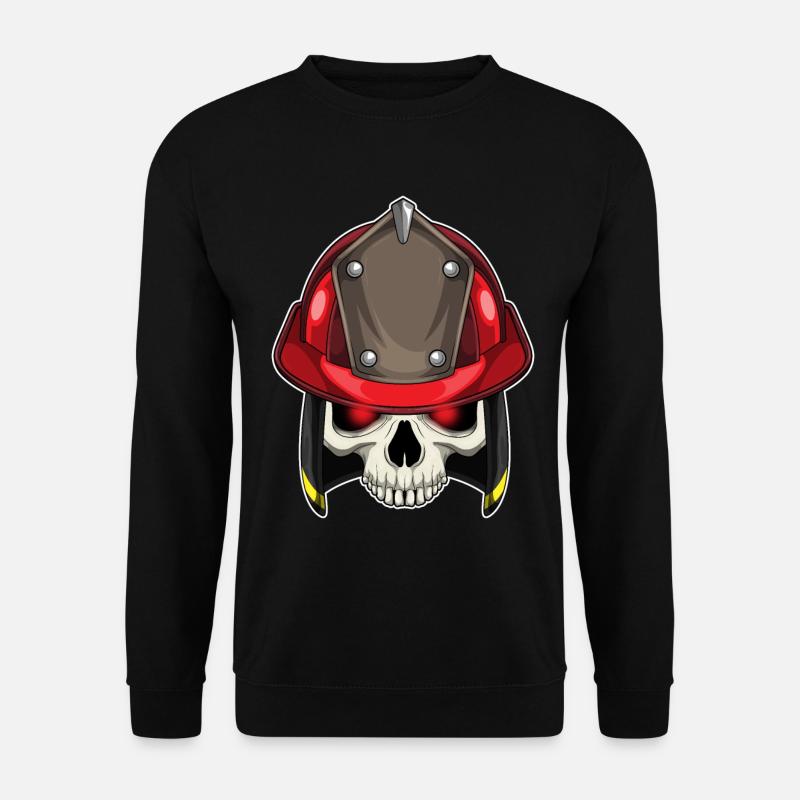 Skull Firefighter Fire Brigade - Sweat-shirt Unisexe - noir