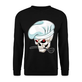 Skull Cooking Cooking Spoon Cooking - Unisex Sweatshirt - black - Front - Alina (178cm) & Michal (187cm)