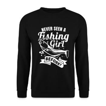 Angler - Unisex Sweatshirt - black - Front - Alina (178cm) & Michal (187cm)