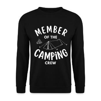 Mitglied der Camping Crew lustig - Unisex Pullover - Schwarz - Vorne - Alina (178cm) & Michal (187cm)