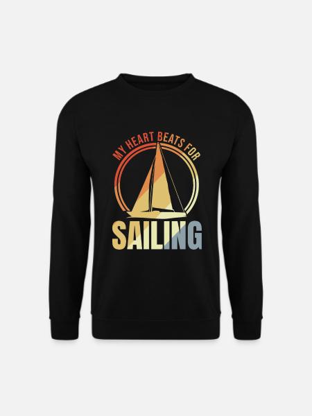 My heart beats for sailing - Unisex Sweatshirt - black