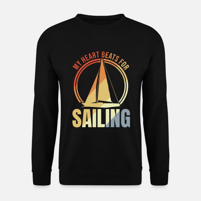 My heart beats for sailing - Unisex Sweatshirt - black